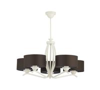 Lámpara De Techo DAGNO Blanca Marrón Ø70cm 5 Brazos Sala De Estar Comedor