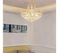 Lámpara De Techo De Altura Ajustable para Sala De Estar,Luminaria De Araña para El Hogar Brillante,Cuentas Cristalinas Modernas E14 Durante La Lámpara-Galvanoplastia Dorada 45 * 40cm