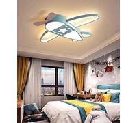 Lámpara de techo de avión cohete luz para niños con estrellas acrílico Iluminación LED regulable lampara ahorradora de energia Habitación de bebé dormitorio sala de estar Lámpara Colgante,Azul,59cm