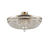 Lámpara De Techo De Cristal Ø 65 Cm Redonda En Oro Antiguo 12x E14 Sala De Estar