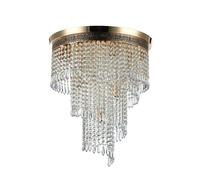 Lámpara De Techo De Cristal De Metal Ø 42 Cm En Oro 7x E14 Clásica