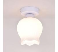 Lámpara de Techo de Cristal, Lámpara de Techo Semiempotrada de Metal, Lámpara de Techo Nórdica Moderna, Luminaria de Techo con Forma de Flor, Luces de Montaje Bajo el Techo para Interiores, Color./Do