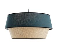 Lámpara de techo de diseño doble material lino azul y rafia natural 45 cm SENSA