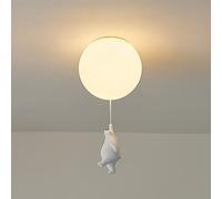 Lámpara de techo de estilo nórdico para habitación infantil, pantalla de cristal blanco, para dormitorio infantil, diseño de osito, iluminación interior, decoración creativa, luces colgantes G9, blanc