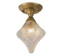Lámpara de techo de estilo romántico, exquisita pantalla de cristal ondulado en forma de lágrima, decoración con acabado metálico en tono champán, iluminación interior artística empotrada para pasill