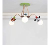 Lámpara de techo de la habitación de los niños habitación de los niños moderna lámpara de instalación de dormitorio de niño niña lámpara de techo de diseño animal de dibujos animados creativos (3T)
