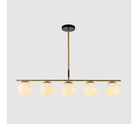 Lámpara de techo de lámpara de pelota de vidrio nórdico moderno con lámpara colgante de viaje de metal e27 para mesa de comedor en el hogar decoración de techo de techo en leche color blanco Aqiong