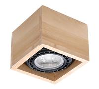 Lámpara De Techo De Madera Cuadrada B: 14 Cm Pequeña H: 10 Cm GU10 Cubo