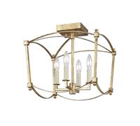 Lámpara De Techo De Metal B: 36,5 Cm En Oro Antiguo 4 Fuegos E14 Cocina