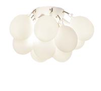 Lámpara De Techo De Metal Y Vidrio 30 Cm De Ancho Blanca Mate G9 3 Focos Moderna