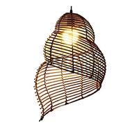 Lámpara de Techo de Mimbre y ratán para Bricolaje, Pantalla de Caracol, Estilo Pastoral Natural, lámpara de bambú, lámpara Tejida a Mano, lámpara Colgante de Hierro Forjado, lámpara Colgante para