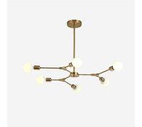 Lámpara de Techo E27, Lámpara Industrial para Restaurante, Sala de Estar, Dormitorio, Lámpara de Techo, Moderna, Minimalista, Creativa, Dorada, 3 Luces, Decoración Del Hogar, Color Negro, 6 Luces/Dora