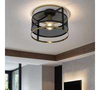Lámpara de Techo E27 Negro Oro Ø 30CM Metal Malla Deckenleuchte Salón Murine