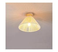 Lámpara de Techo Empotrada de Cuerda Tejida Estilo Rústico, Estilo Retro, Hecha a Mano, de Madera Rústica de Ratán, de Mediados de Siglo, para Decoración de Interiores, para Entrada, Dormitorio Y Pasi
