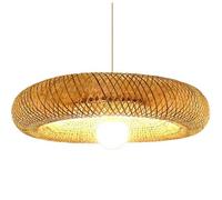 Lámpara de Techo Empotrada Estilo Granja Costera, Lámpara Colgante de Seda de Bambú de Doble Capa, Lámpara Colgante para Restaurante, Lámpara Colgante Tropical Estilo Sudeste Asiático./60 Centímetros