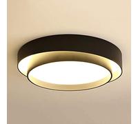 Lámpara de Techo empotrada nórdica Moderna LED, Regulable, 3 temperaturas de Color, una luz, Montaje en Superficie, 14 cm de Altura (Negro Mediano)