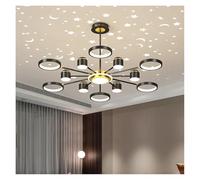 Lámpara de Techo Estrellada para Sala de Estar y Dormitorio, luminaria LED de Techo Blanca para Interiores, lámpara de araña sin escalonamientos, Lustre (atenuación Continua-RC, 12 Cabezales