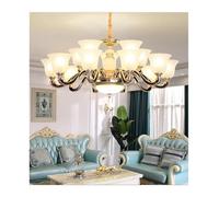 Lampara de techo, European Style Chandelier Luxury Modern Living Room Light Dining Bedroom Staircase Round Shade Candle Pendant Lamp Hot(Warm,5-10 arms)