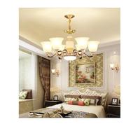 Lampara de techo, European Style Chandelier Luxury Modern Living Room Light Dining Bedroom Staircase Round Shade Candle Pendant Lamp Hot(Change,6 arms)