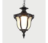 Lámpara de Techo Exterior a Prueba de Lluvia, lámpara Colgante Vintage para Exteriores, de Metal, Acabado en Bronce frotado con Aceite, Vidrio Esmerilado, lámpara Colgante para Porche, lámpa