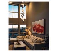 Lampara de techo, Floating Silver Ribbon Post-modern Design Pendant Light LED Lustres Chandelier Hanging Lamp Home Living Room Lighting Fixture(L31 H120cm,White)