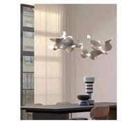 Lampara de techo, Floating Silver Ribbon Post-modern Design Pendant Light LED Lustres Chandelier Hanging Lamp Home Living Room Lighting Fixture(L129 H80cm,Neutral)