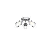 Lámpara de Techo Focos Malo Ø 35CM IP44 Cristal Metal Orientable Cromo 3x G9