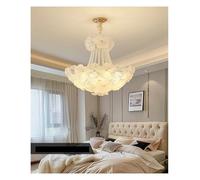 Lámpara de Techo, French Living Room Chandelier Creative Dining Master Bedroom Duplex Villa Light Luxury Romantic Glass Flower Pendant(60cm,Change)