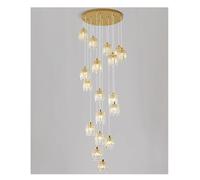 Lámpara de techo, Golden Lamp Body European Crystal Living Room Chandelier Self-Built House Restaurant Study Bedroom Independent Villa(Warm,18 heads)