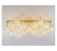 Lámpara de techo, Golden Lamp Body European Crystal Living Room Chandelier Self-Built House Restaurant Study Bedroom Independent Villa(Change,17 heads)