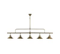 Lámpara De Techo Grande B: 140 Cm De Latón Macizo 5x E27 Ajustable En Altura