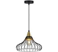 Lámpara de techo GTV LOTTE, 2622, AC220-240V, 50/60Hz, 1*E27, IP20, diámetro 33 cm, simple, negro/dorado