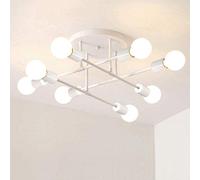 Lámpara de techo industrial retro semiF Mount8Light accesorio de metal para cocina, restaurante, sala de estar, E27, antioxidante, diseño minimalista