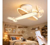 Lámpara de Techo Infantil Avión LED Regulable 40W con Mando a Distancia 3000K-6500K, Luz de techo LED moderna Creativa para Dormitorio Niños, Sala de Estar, Habitación Juvenil, Estudio y Pasillo