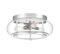 Lámpara De Techo Interior Redonda Ø 40,6 Cm IP44 Cromo 3x E27 Iluminación Baño