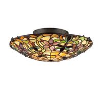 Lámpara De Techo Juguetona FARFALLA 6 En Bronce Ø43cm Tiffany Comedor Pasillo
