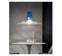 Lámpara de Techo, Klein Blue Glass Flower Pendant Light LED Home Deco Chandelier Bedroom Ceiling Modern Hanging Lamp Dining Room Table Lustre(Blue,White)