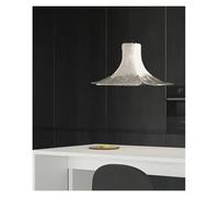 Lámpara de Techo, Klein Blue Glass Flower Pendant Light LED Home Deco Chandelier Bedroom Ceiling Modern Hanging Lamp Dining Room Table Lustre(White,Remote)