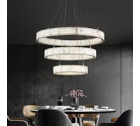 Lámpara de techo, Lámpara colgante de mármol moderna, anillos LED regulables, luz lujo for comedor, dormitorio, sala estar, iluminación, decoración interior, candelabro(3 Ring 100cm A,Cool white)