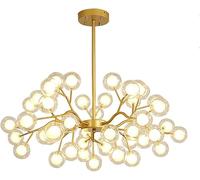 Lámpara de techo, lámpara de araña moderna LED Lámpara de araña Sputnik moderna Lámparas de luciérnaga Lámparas de techo LED de rama con luz de techo G4 Blub Lámpara colgante (dorada, 45 cabezas) LWX