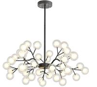 Lámpara de techo, lámpara de araña moderna LED Lámpara de araña Sputnik moderna Lámparas de luciérnaga Lámparas de techo LED de rama con luz de techo G4 Blub Lámpara colgante (Negro, 45 cabezas) LWX