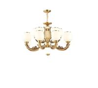 Lámpara de Techo, Lámpara de Cristal con Columna Central Jade Natural, candelabro Europeo, Varios tamaños Disponibles for Sala Estar y Comedor Techo Alto(Warm,12 Arms)