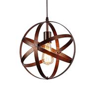 Lámpara de Techo Lámpara de Techo con Forma de Globo Industrial Vintage de 40 W, lámpara Colgante de Personalidad Minimalista E26 / E27 Lámpara de araña reemplazable esférica de Metal (Color: Plata),