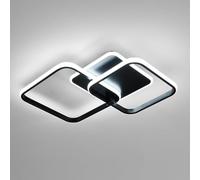 Lámpara de Techo LED, 40W 4500LM Plafón LED Techo Salon Moderno, Negro Cuadrado Luz de Techo Acrílico 52CM para Dormitorio Cocina Pasillo Sala de Estar Comedor, Blanco Frío 6500K