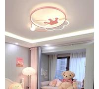 Lámpara de techo LED con forma de nube y corona rosa creativa, lámpara de techo de fantasía para habitación infantil, lámpara de araña para dormitorio de niñas, habitación infantil, 3 luces, 38 W
