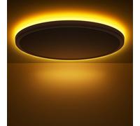 Lámpara de Techo LED con Mando a Distancia, Regulable 24W 2800 Lúmenes + Luz Nocturna 6W 1800K, Plafón Plano Redondo (30cm, Blanco) para Dormitorio, Habitación Infantil y Salón