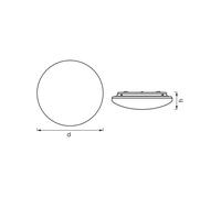 Lámpara de techo LED con sensor OSRAM ORBIS IP44, Ø 30 cm, blanca True