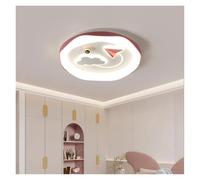 Lámpara de techo LED creativa con diseño de avión de dibujos animados en azul y rosa para decoración del hogar, ideal para habitaciones infantiles, dormitorios y estudios (luz cálida, modelo A-Avión d
