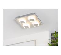 Lámpara De Techo LED Cuadrada Plateada 28Cm 4 X 5W 1600Lm Cálido 3000K