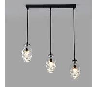 Lámpara de Techo LED de 3 Luces con Forma de Esqueleto, Individualidad, Estilo Industrial, Pantalla de Vidrio Transparente, portalámparas Colgante, luminaria Decorativa, Compatible con cande